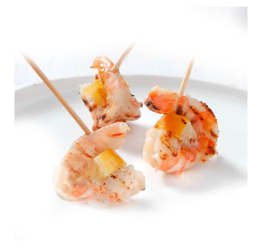 Brochette crevette citron