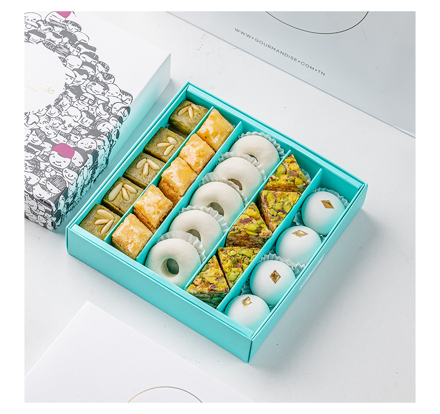 Coffret chechia gâteaux tunisiens 25 pièces