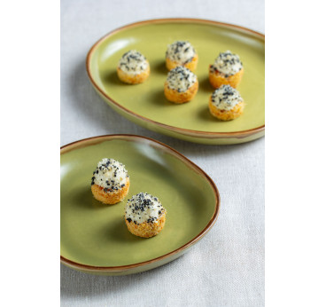 Nid de kounefa pannacotta Parmesan