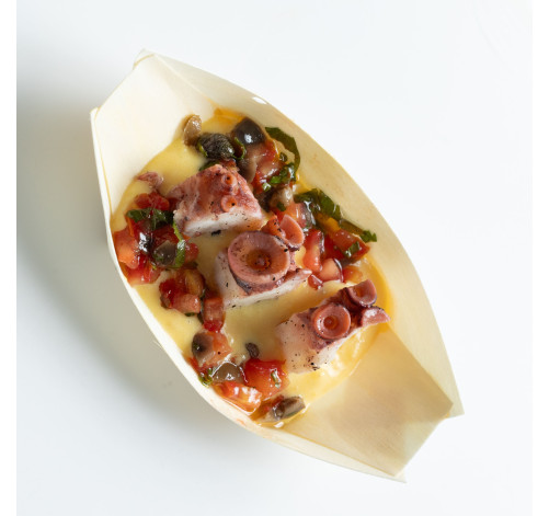 Bateau de Poulpe et purée Safrané