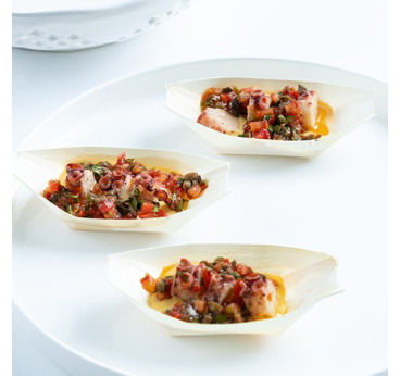 Bateau de Poulpe et purée Safrané