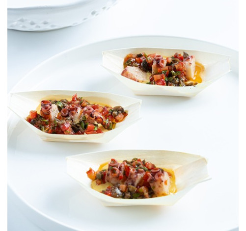 Bateau de Poulpe et purée Safrané